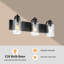 Luminaires de salle de bain noir mat, luminaires de salle de bain 3 lumières avec abat-jour en verre transparent, appliques murales pour couloir, maison de campagne, salon, cuisine