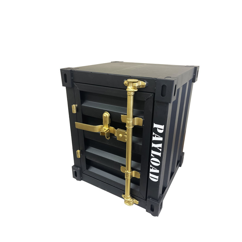 Steel Top End Table, Black