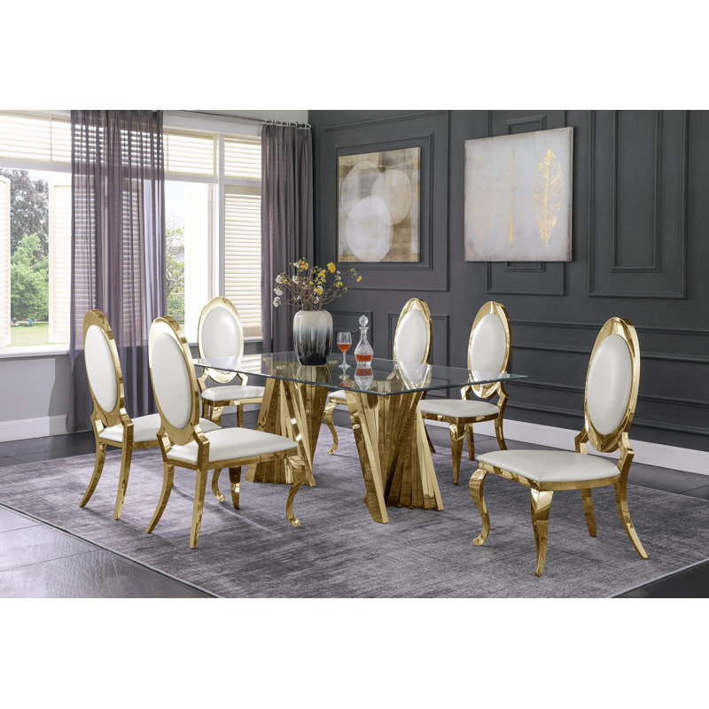 Ensemble repas pour 6 personnes, Doré, Blanc