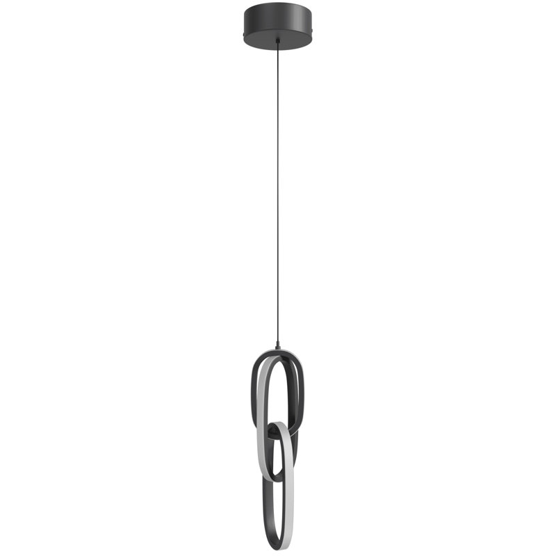 Circa Gold Looping Pendant, Matte Black