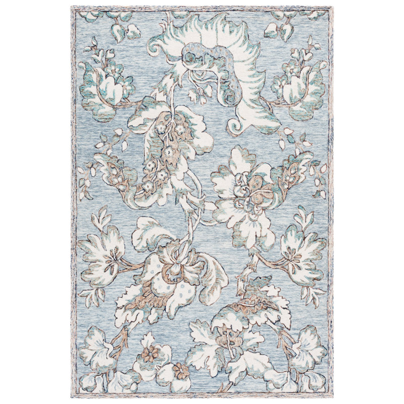 Blossom Hand Tufted Wool;Cotton Floral Indoor Rug, 2'-3" x 8'-0" Runner
