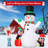 Christmas Inflatables 8 FT Snowman Inflatable Blow Up Penguins with Built-in Music Box & Rotating Colorful LED Lights