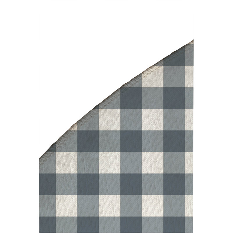 Tapis d'extérieur antidérapant Proper Gingham, Rond 5 pi