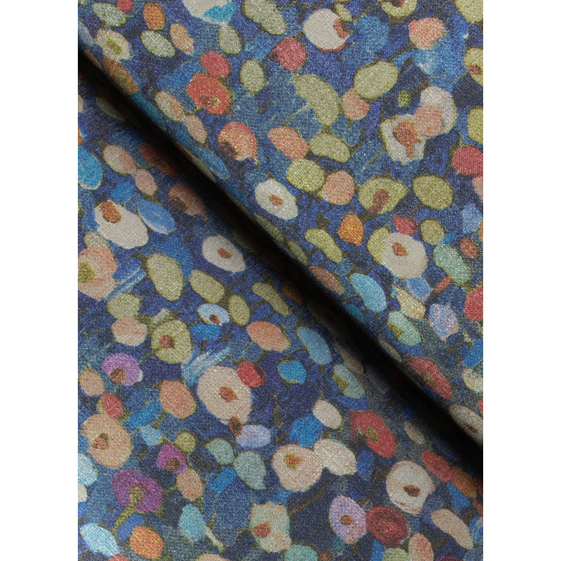 Papier peint floral bleu Prato Petite, Bleu