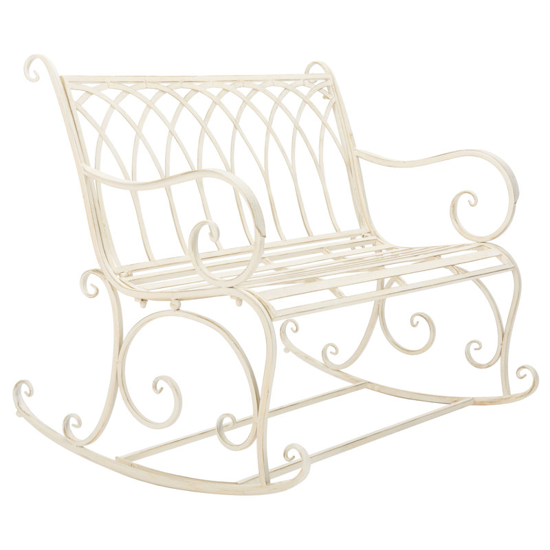Banc de jardin en fer Baptista, Blanc perle