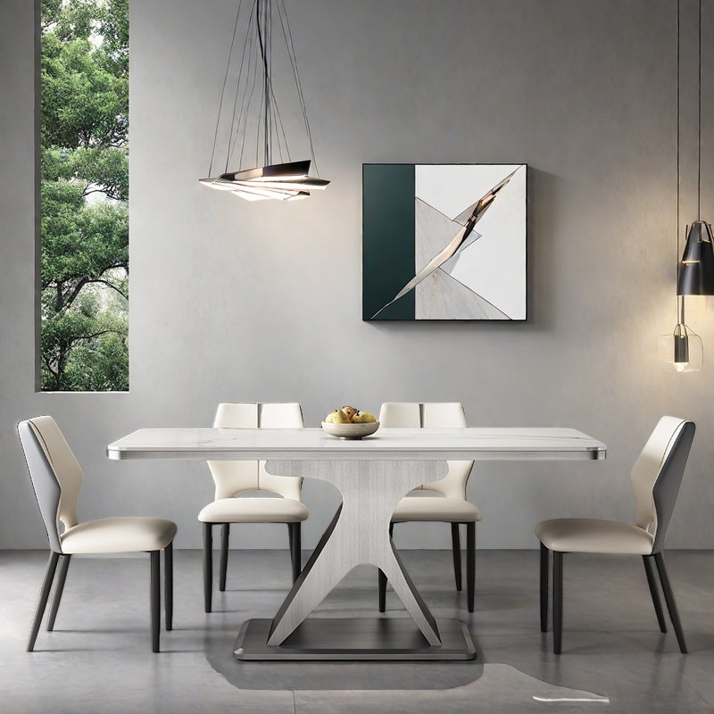 Table et chaise de salle à manger de luxe Deluxe, H 29,5 po x L 70,8 po x l 35,4 po