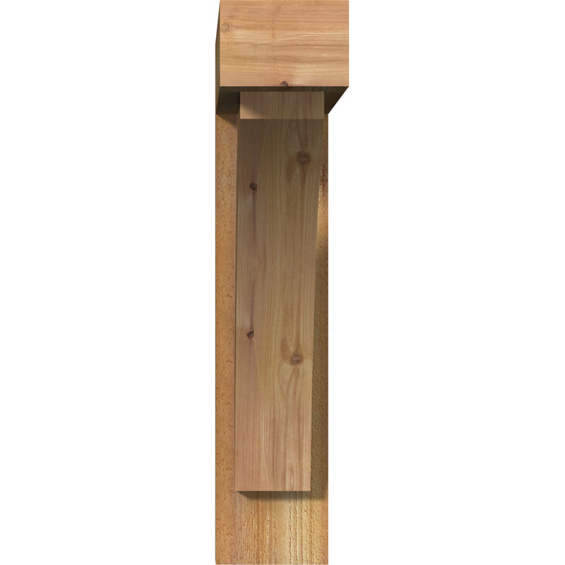 Thorton Block Bracket with Offset Brace, 6"W Western Red Cedar (Rough Sawn), 28 x 28