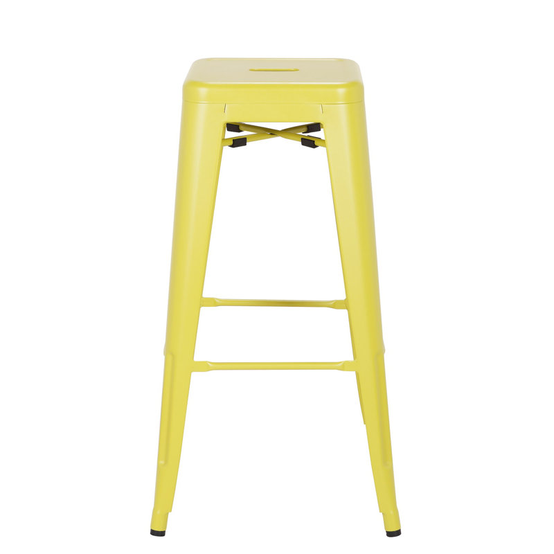 Counter Stool with Metal Frame, Frosted Lemon