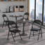 Ensemble de 4 chaises pliantes Morentz, chaises pliantes empilables rembourrées en polyuréthane avec dossier, chaises en similicuir portatives robustes à structure en métal pour la salle à manger, le bureau, la fête, la cuisine et les sièges d'événement