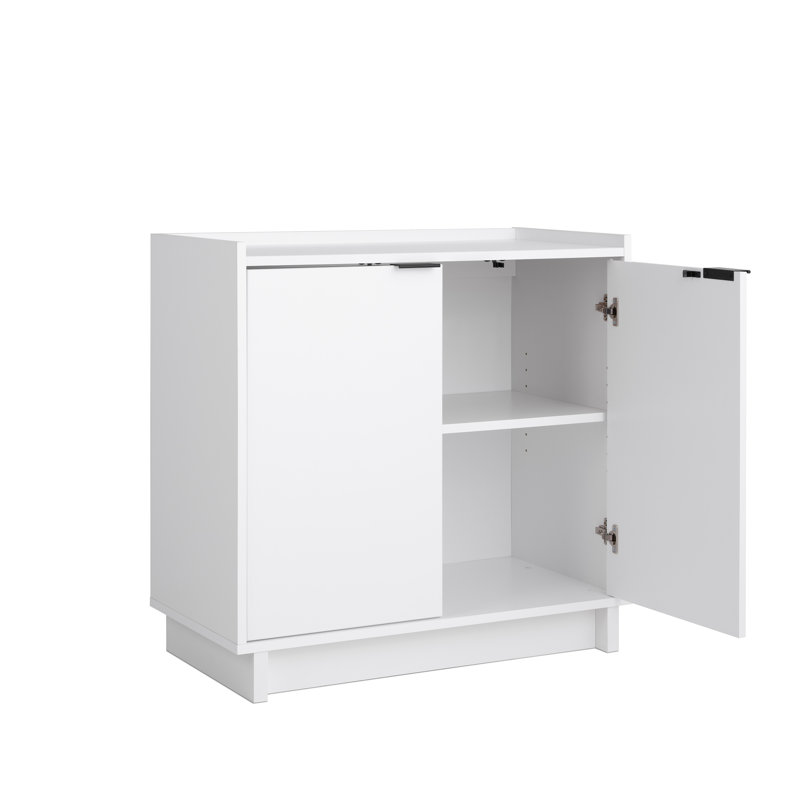 Oak Light Wood Living Room Cabinet with Adjustable Shelving