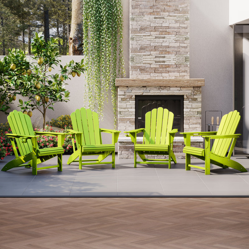 Outdoor Poly Adirondack Chair (Set Of 4), Green
