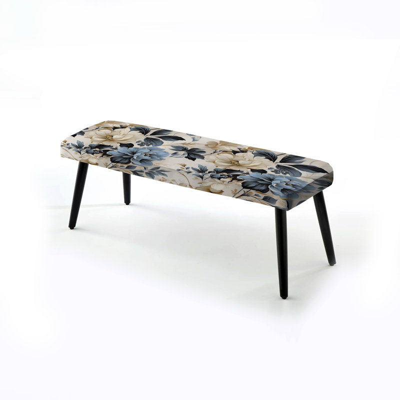 Urban Victorian Chic Victorian Motif VI - Banc rembourré floral noir