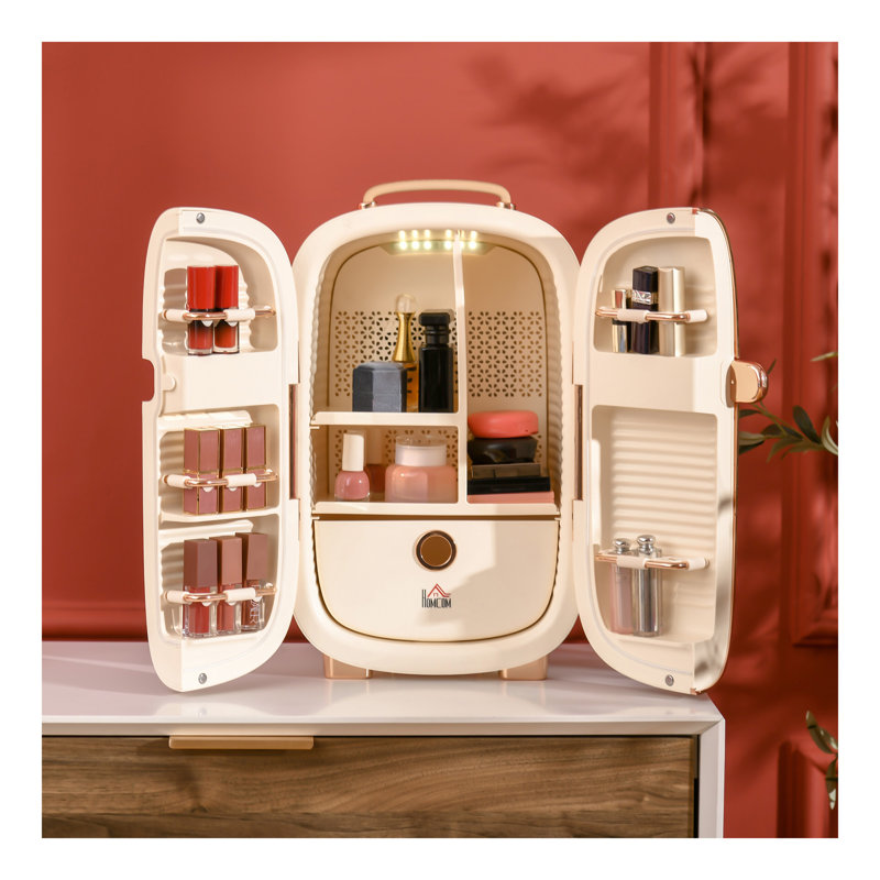 Réfrigérateur portatif pour la peau avec affichage à DEL, mini-réfrigérateur de 12 L pour la beauté, le maquillage et les cosmétiques, petit réfrigérateur pour chambre à coucher, bureau personnel, bureau