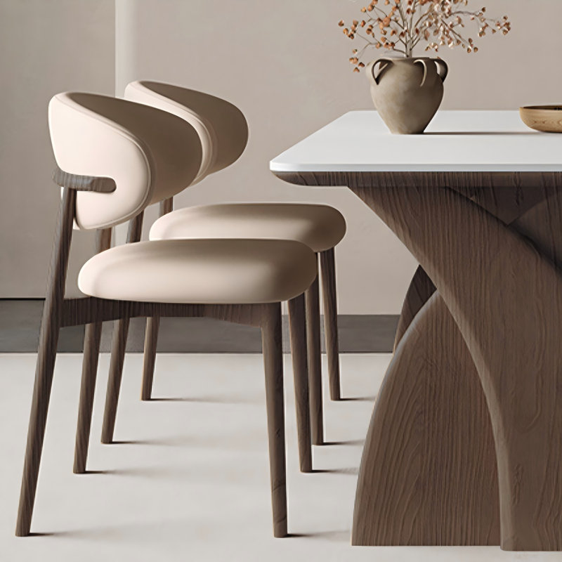 29.92"H Casual Solid Wood Oak Dining Chairs