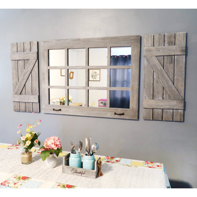 Xally Solid Wood Rectangle Wall Mirror
