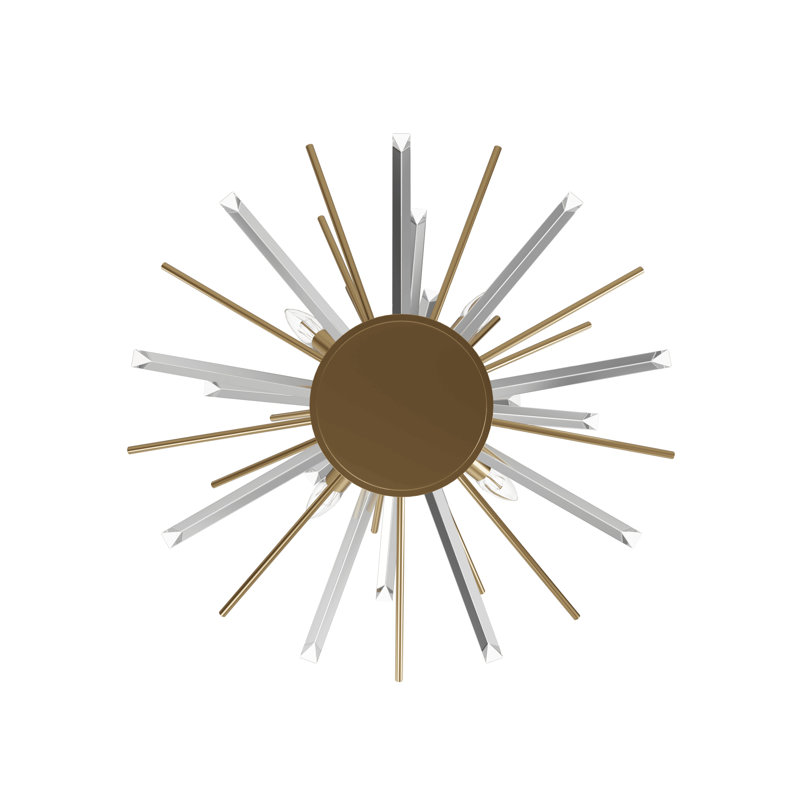 Palisades 4 - Light Flush Mount, Antique Brass