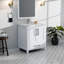 30 po Large meuble-lavabo blanc avec robinet, fermeture en douceur du tiroir et de l'armoire-978402243