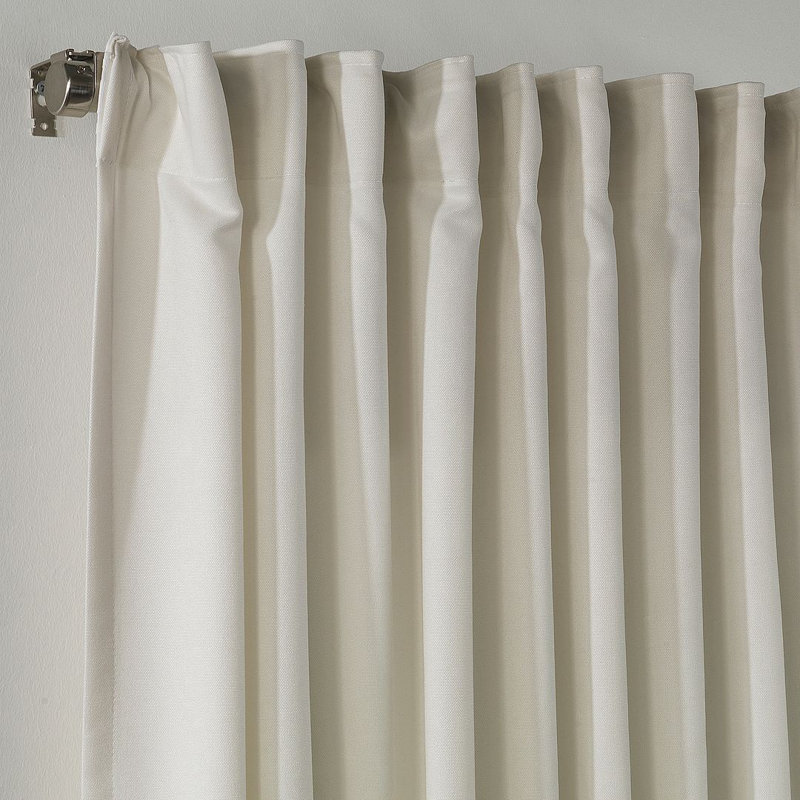 Blackout Thermal with Liner Extra Long & Extra Wide Decorative Curtain Single Panel, 140cm Width x 350cm Drop, White 