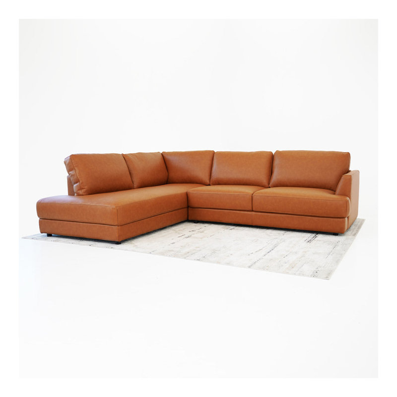 Canapé modulaire Glander - Cuir cognac, Orienté à gauche (vu de face)