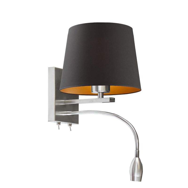 Zeller Steel LED Armed Sconce, Black