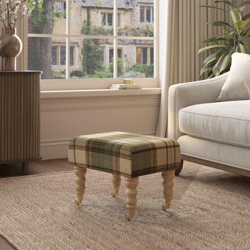Manufactured Wood Accent Stool, Natural, Olive Green
