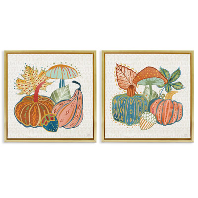  Ensemble de toile flottante 2 pièces Harvest Whimsy Gourd par Dina June