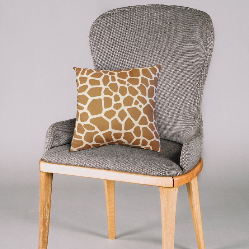 Animal Print Reversible Throw Pillow, Tan