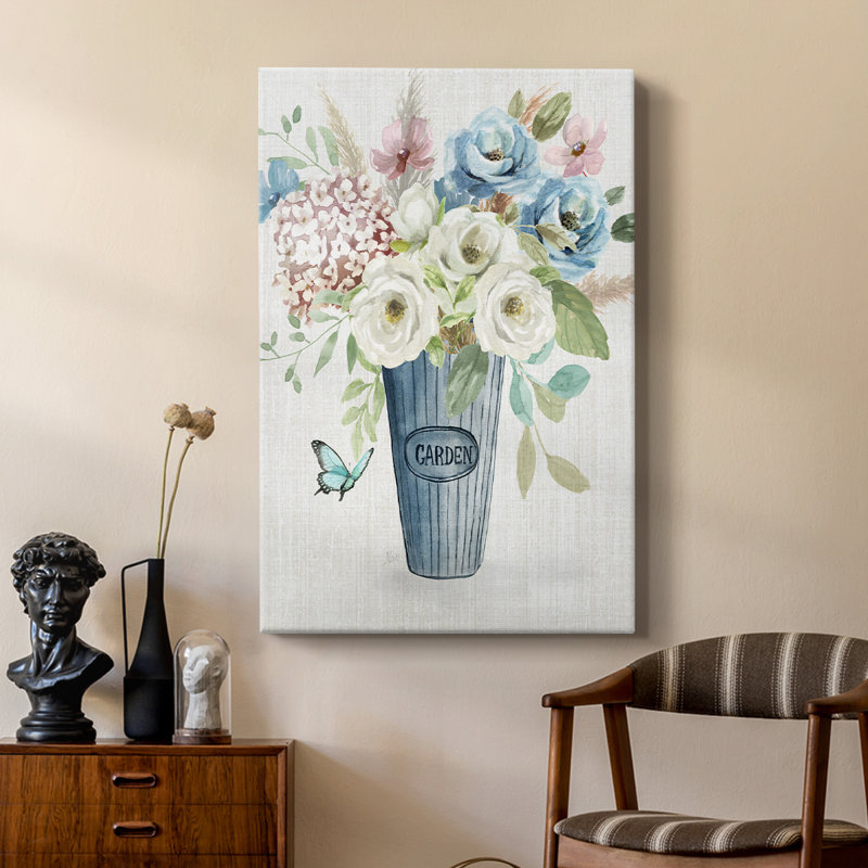 Bouquet de jardin - galerie Cavas sur mesure, H 18 po x l 12 po