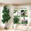 Figuier artificiel 6,9 pi 6 feuilles, 141 feuilles de soie, ficus artificiel, bassin noir