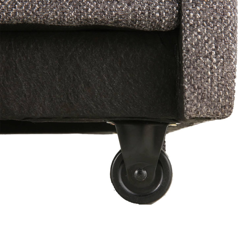 Acklen 70.8" Linen Armless Sofa Bed, Dark Gray