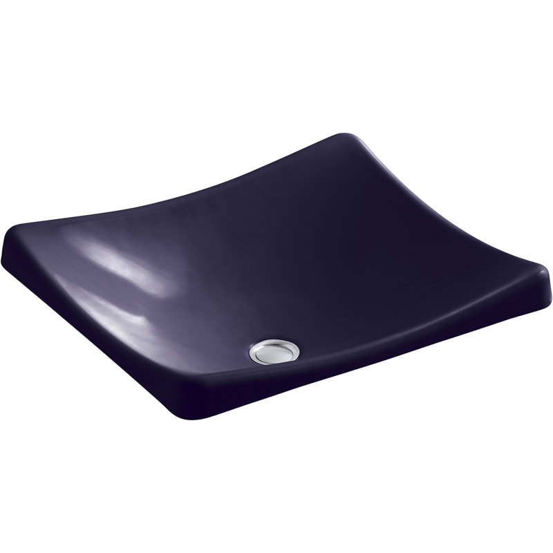 DemiLav Metal Specialty Vessel Bathroom Sink, Indigo Blue