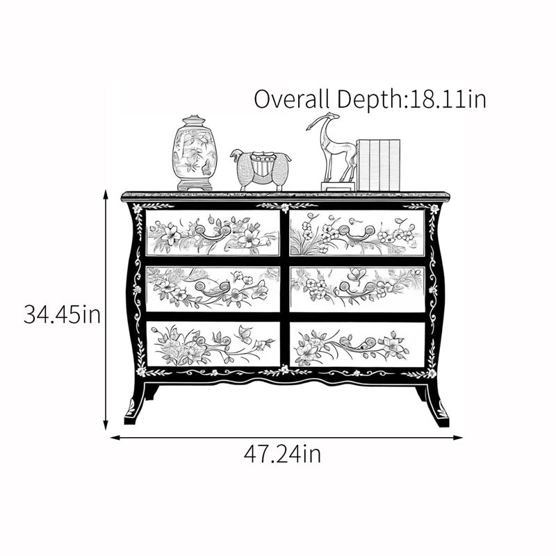 Gold leaf painted drawer accent chest