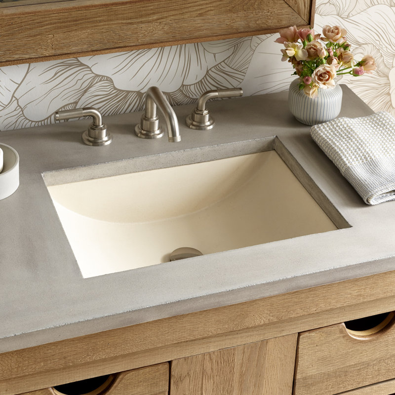 NativeStone Handmade Rectangular Undermount Bathroom Sink, Sand