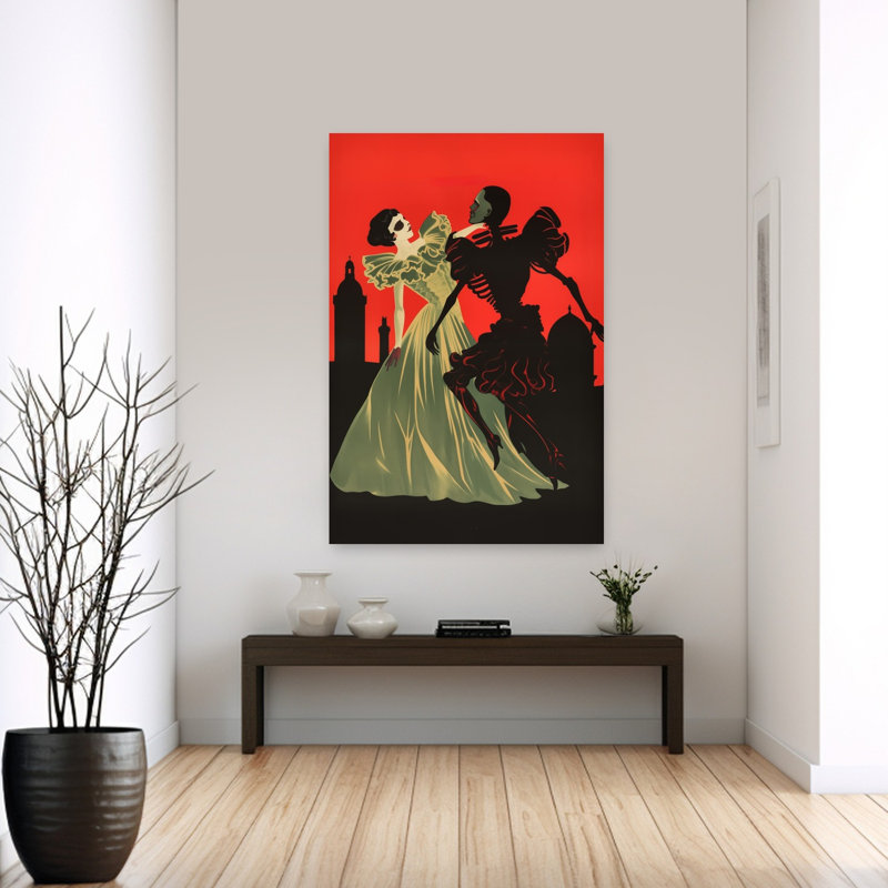 Danse de la Mort - Affiche abstraite contemporaine, 60" H x 40" W