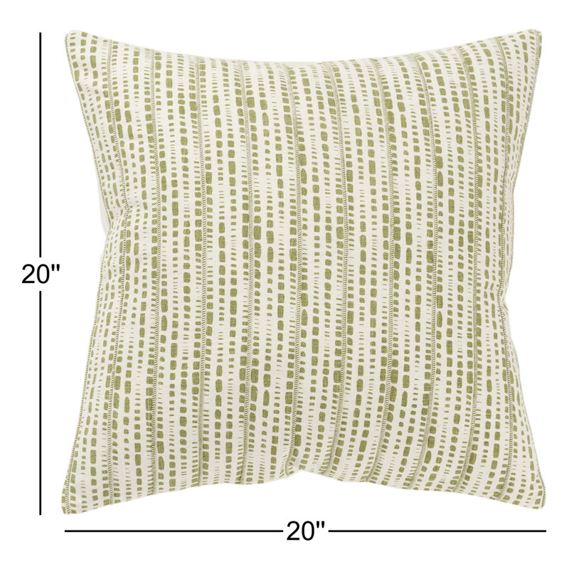 Coussin Fleurine, Ivoire/vert