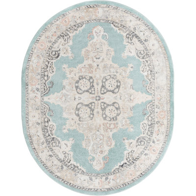 Tapis traditionnel bleu clair