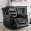 Fauteuils inclinables pour le salon | Fauteuil inclinable manuel pivotant à 360 ° avec accoudoirs larges | Noir | Revêtement en polyuréthane