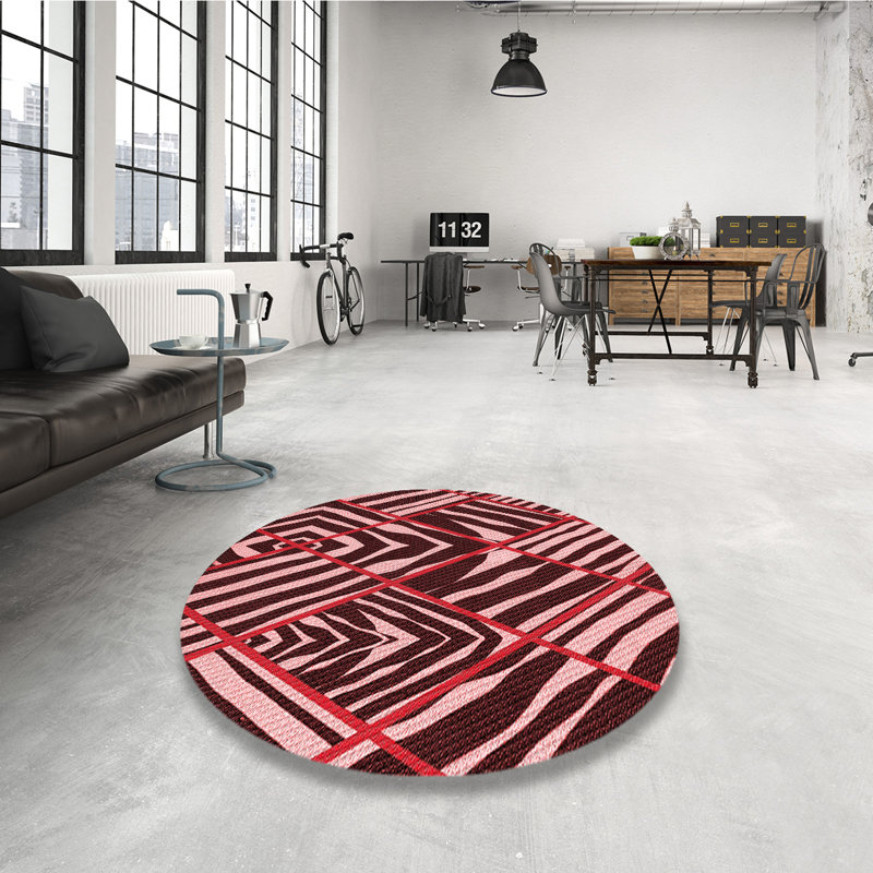 Striped Indoor Rug, Round 6'