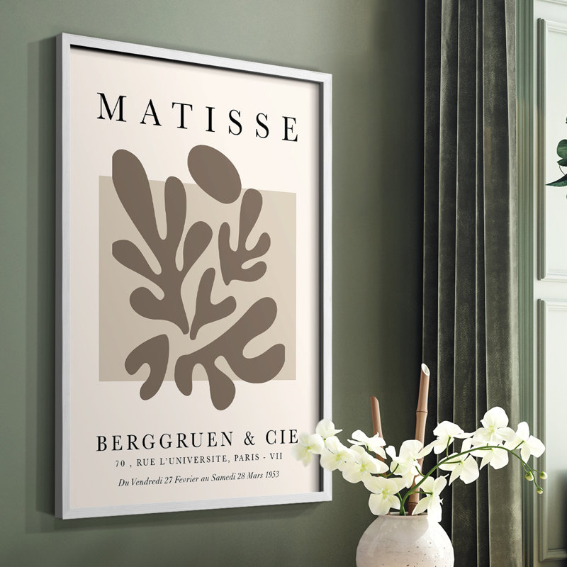 Matisse CC XXV III, reproduction encadrée - bois massif, H 28 po x l 22 po, Blanc
