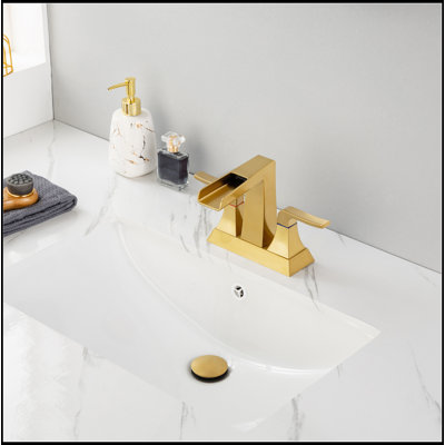 Robinet de lavabo de salle de bain à large entraxe or brossé