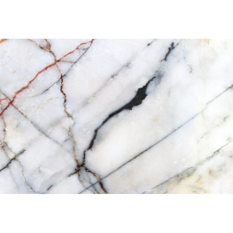 White Marble Texture - Wrapped Canvas Print, 81cm H x 122cm W