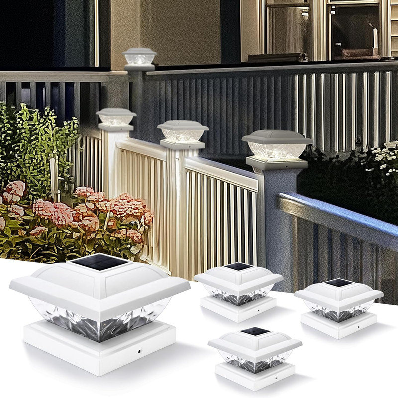Solar Powered Lamp Post (Full), White