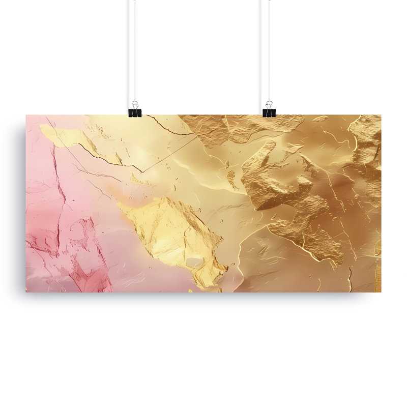 Abstract Wall Art, Metallic Gold Canvas, Flowing Print, Modern Home Decor, Wrapped Canvas Art, Horizontal Vertical Art