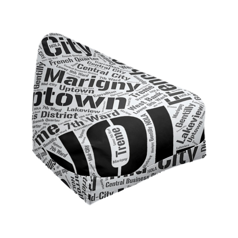 Classic Bean Bag, 30" H x 27" W x 25" D, Black Polyester Blend, New Orleans