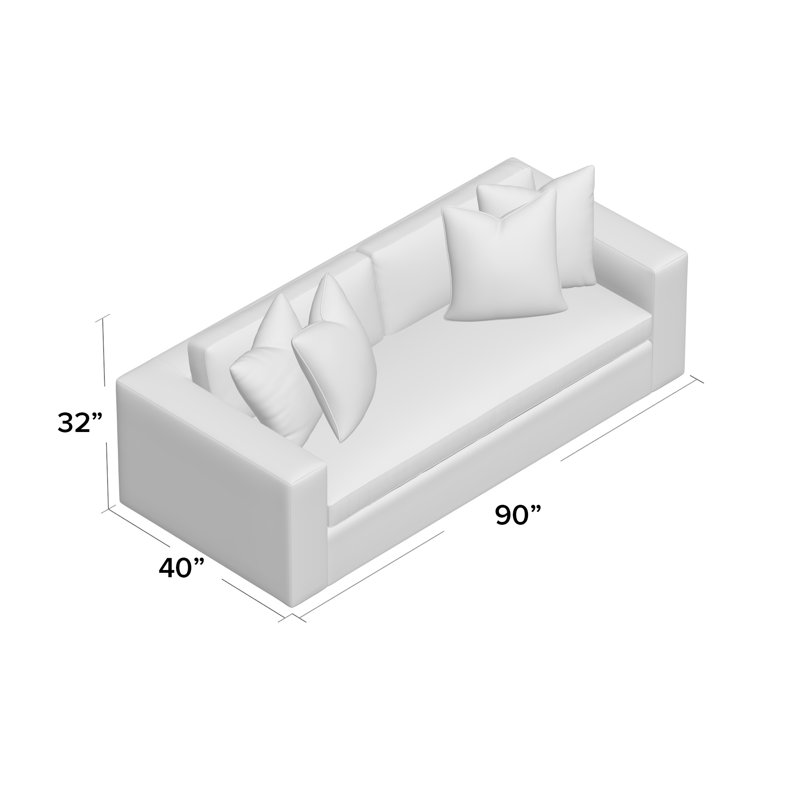 Retreat Upholstered 90'' Sofa, Maya Cyan, Chester Turquoise