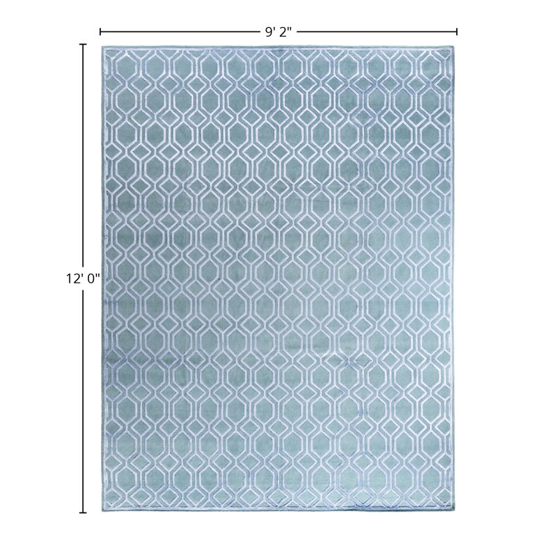 Overdyed One-of-a-Kind Rectangle 9'2" X 12' Hand Knotted Area Rug