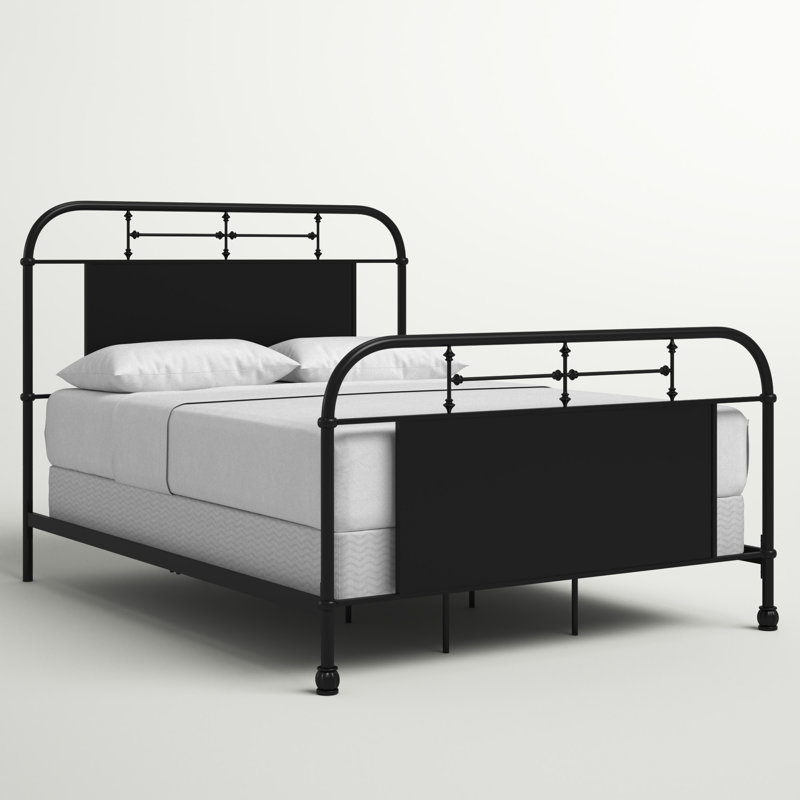 Edmund Metal Standard Bed, Black, Queen