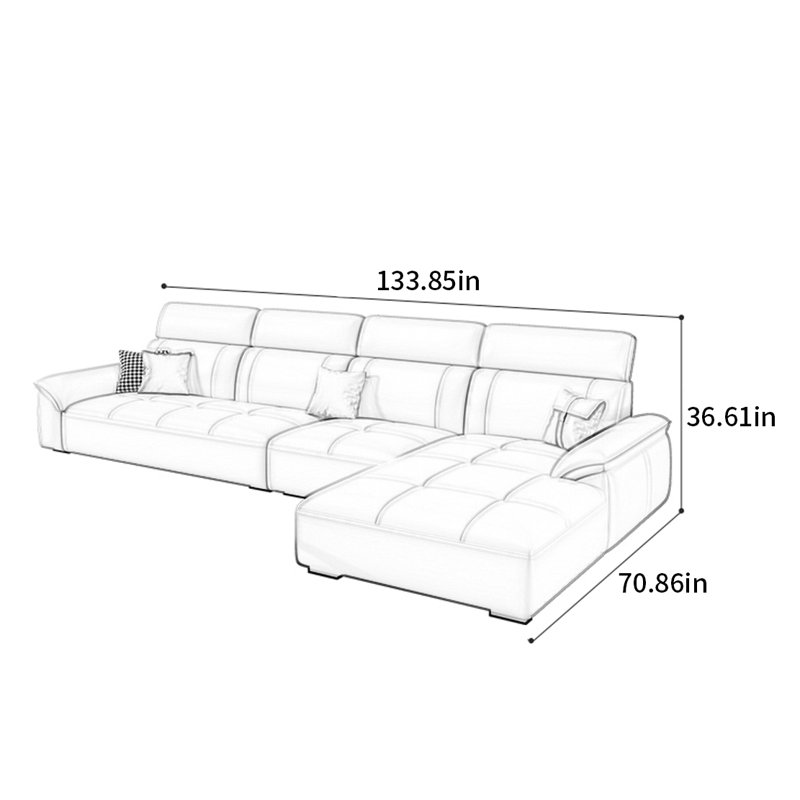Moyne, H 36,61 po x l 133,85 po x P 70,86 po