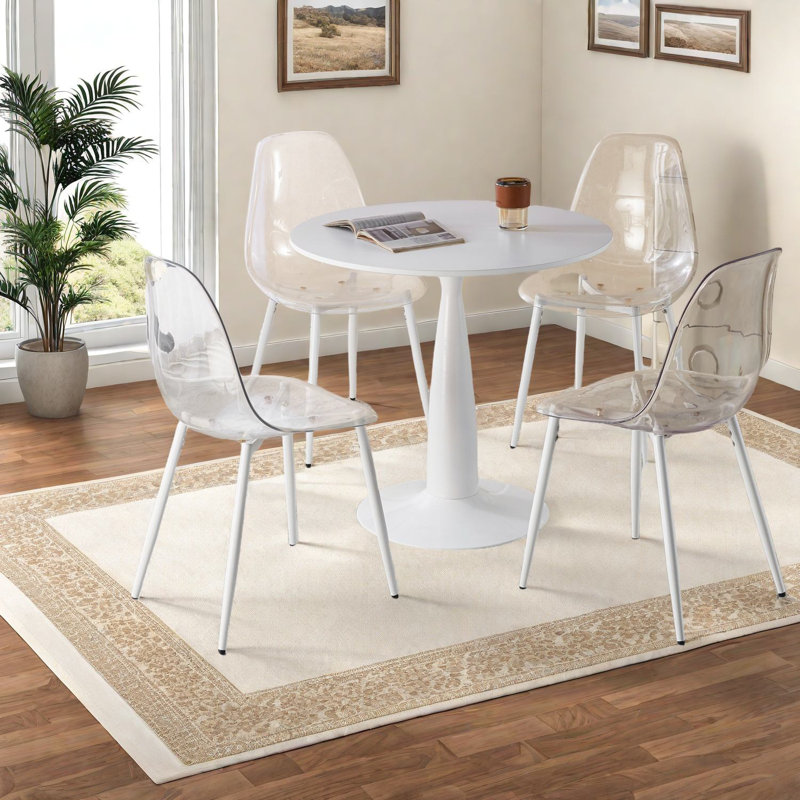 Ensemble de table de salle à manger moderne en MDF avec pieds en métal pour le divertissement à domicile