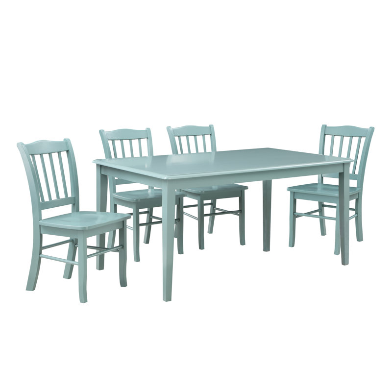 Weldy Solid Wood Top Four Leg Base Dining Set, Aspen Valley